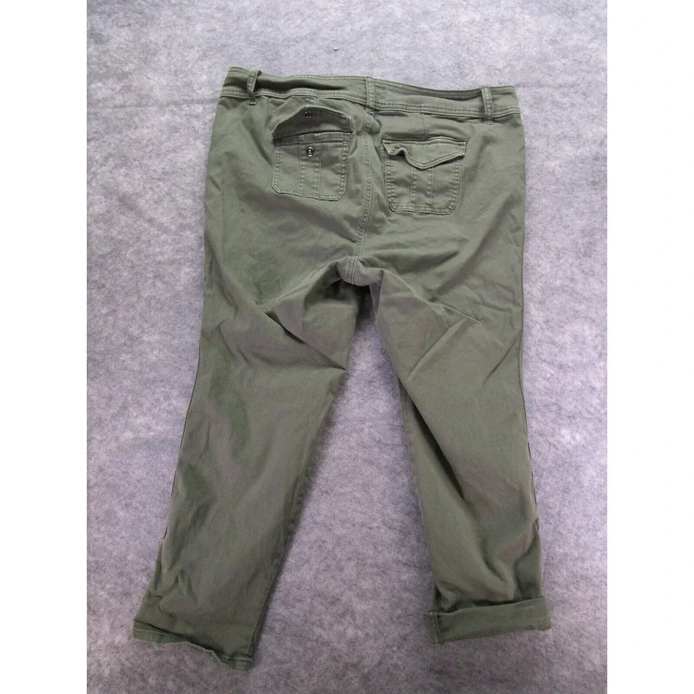 Torrid Jeans Womens 20 green Stretch Denim roll up snap‎ ankle pre-owned
